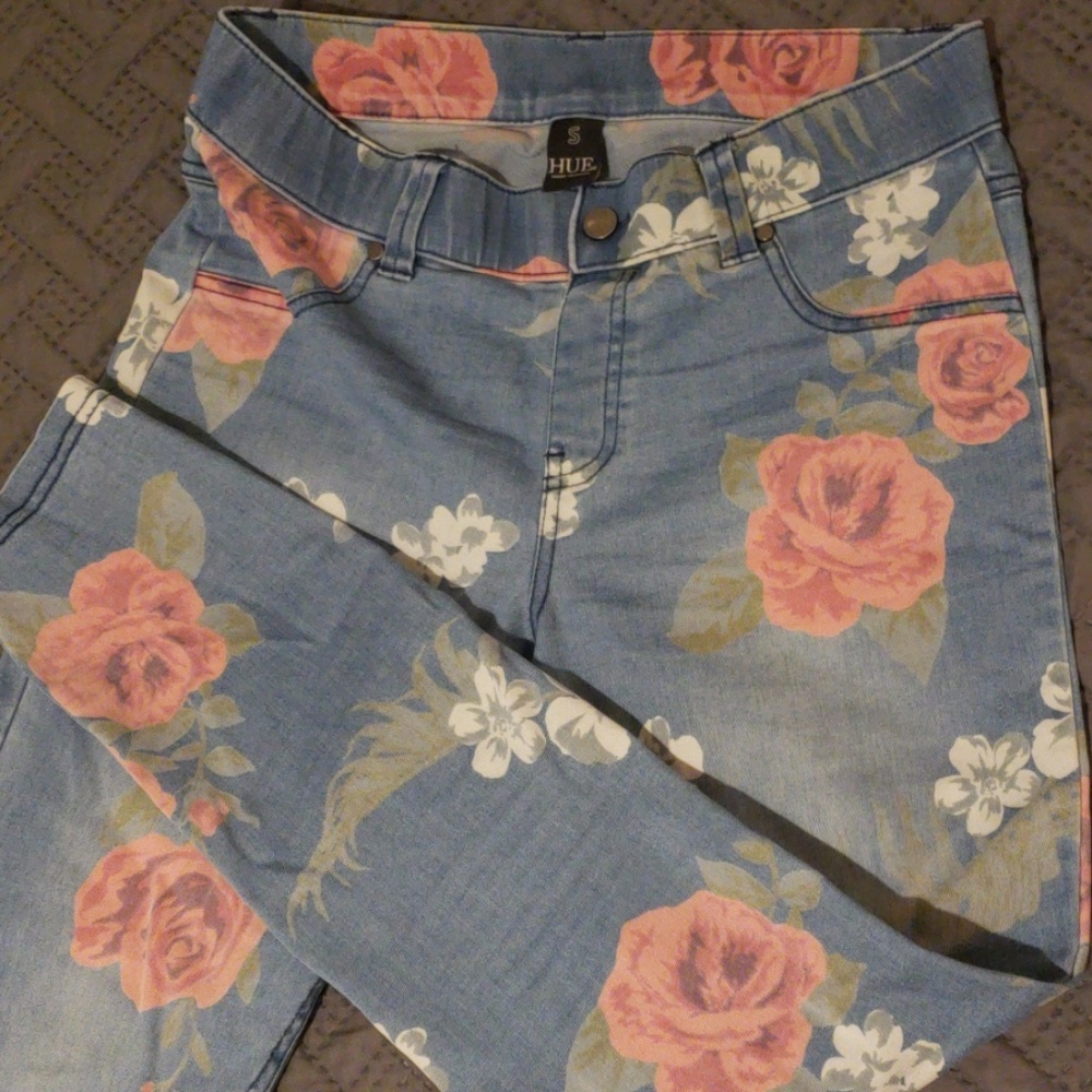 Never worn Floral HUE jeggings - Picture 2 of 3